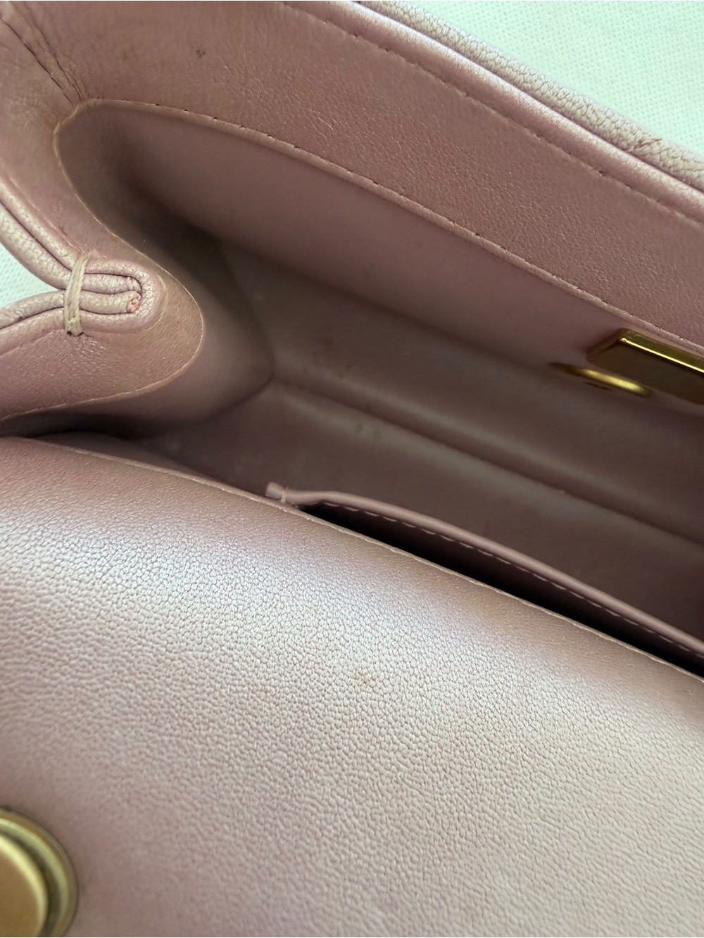 CHANEL Quilted Mini Flap Bag in Dusty Lavender with Gold Hardware - Picture 7 of 15